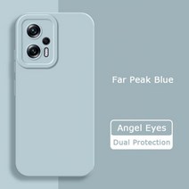 Angel Eyes 액체 실리콘 휴대폰 케이스 샤오미 POCO X4 GT 5G 360 카메라 보호 소프트 충격 방지 후면 커버 POCOX4 X4GT 가방 437334, Far Peak Blue