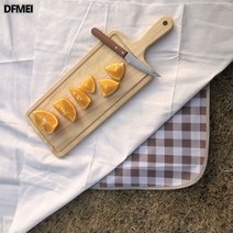 피크닉 매트 ins풍 용품 캠핑 방습 매트 두꺼운 피크닉 천 야외 방수 야외 취사 비치 매트, 갈색과흰색격자무늬150*200+화이트피크닉천으로4~6명