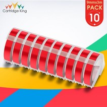 10PK Dymo 3D 엠보싱 테이프 Dymo 9mm 라벨 테이프 Motex 프린터와 호환 가능 Dymo 12965 E101 1540 1610 1, 19 10PK Red
