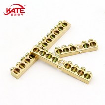 황동 접지 행 5/6/7/8/9/10/12 구멍 6*9 6*10 MM 구리 막대 터미널 제로 블록 1 개, 6X10mm 7Hole, 06 6X10mm 7Hole