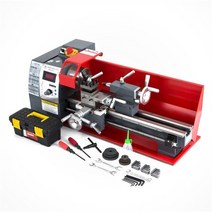 선반 기계 목공 미니 소형 8 quotx 16quot 220V 750W 금속 가공 가변 속도 210400mm 전문 전자 502500rpm, Red