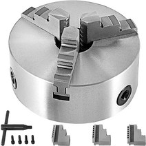 VEVOR K11 100 Lathe Chuck 4 34 Metal Lathe Chuck Self centering 3 Jaw Lathe Chuck With Two, 02 6 Inch