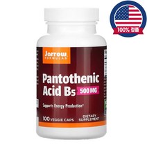 자로우포뮬러스 판토텐산 Pantothenic B5 500mg 칼슘 100식물성캡슐, 1개, 100정