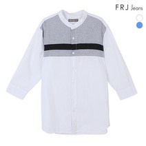 에프알제이 남성 절개배색7부소매차이나카라셔츠 (F82M-SH142B)