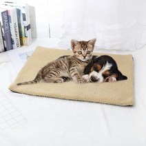 2023 애완 동물 부드러운 양털 고양이 자기 난방 침대 매트 개 휴식 담요 겨울 접이식 고양이를위한 따뜻한 수면 매트리스, 60x45cm, yellowaliexpress