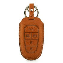 페레노 현대 스타리아 5버튼 스마트키 가죽케이스 PH12 키홀더 키링, 미네르바복스브라운