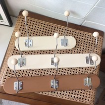 빈티지 레트로 코트랙 원목 2구 3구 우드 후크 감성 행거 벽걸이 인테리어 감성 옷걸이 소품걸이 가방걸이, 브라운