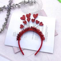 레드 퍼플 러브 하트 머리띠 해피 발렌타인데이 장식 연인을 위한 웨딩 약혼 고백을 제안 Diy 사진 소품, 01 red