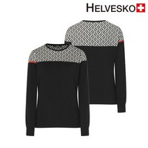 헬베스코 FWKT_865 블랙 여성 패턴 니트티셔츠 골프티