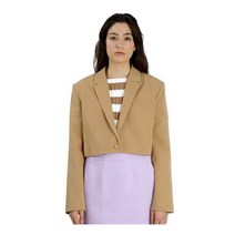 Filles A Papa Ladies Camel Crepe Cropped Tailor Jack Brand Size 262041910-09-CAMEL