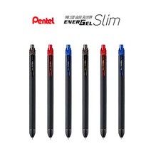 Pentel 펜텔 에너겔 슬림 볼펜 (BLN435R1 BL437R1), 0.7-흑색