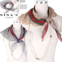 니나스파리 100cm_이니셜로고체인 삼각롱스카프(0SS202)