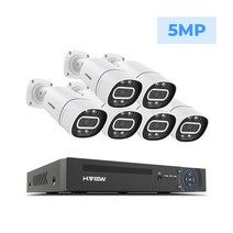 H.View 감시카메라 실외용 고화질 8Ch 5Mp 8Mp 4K cctv카메라 ip카메라 cctv키트 비디오 무선, 05 5MP 6PCS Camera_01 없음