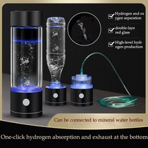 SPE/PEM 물 Ionizer 병 수소 생성기 물 제조 업체 휴대용 수소가 풍부한 높은 H2 알칼리성 물 어댑터 컵, 01 Black