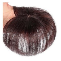 수제 인모 탑피스 정수리 가발 붙임머리 불파트 뱅 중년 탑 커버 엄마 부분가발, 1개, 블랙15cm
