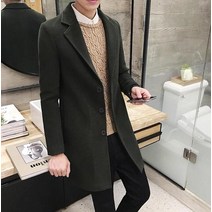 남자아이보리코트 떡볶이코트 카멜 새로운 겨울 모직 코트 남성 긴 섹션 모직 코트 남성 순수 컬러 캐주얼 패션 재킷캐주얼 남성 외투