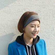 - 두두 핸드메이드 모자 패치워크 헤어밴드 머리띠 (그레이)