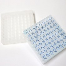 81홀 넘버링 0.2-2ml 투명 마이크로 튜브랙 정리 교구 실험도구 실험용 보관 시험관 정리대 이동 거치