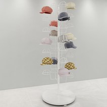 모자걸이 선반 진열대 업소용 스탠드 모자 수납 상점 디스플레이 홀더, 화이트 캡 홀더 35개