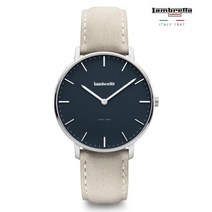 LAMBRETTA WATCHES 클래식o 40 Silver 블루 Suede Grey 남성 가죽시계, none