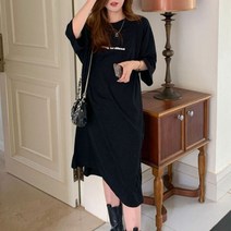 홈웨어 룩 이지 배색소매 20대 데일리 키큰 여자 코디 반팔면 마트갈때 편한 옷 휴가철 집에서입는옷 원피스 임부복 캐주얼 임산부 여성 데이트패션 쇼핑몰 여름 여행패션 잠옷실내복 꾸안꾸루즈핏