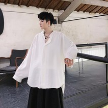 남성 셔츠 캐 주 얼 패션 오 버 긴팔 캐 주 얼 블라우스 남성 빈 티 지 패션 일본 스 트 리 트 스타일 힙 합 펑 크 고 딕 셔츠 루즈 핏 심 플 캐 주 얼 셔츠