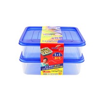 쿨라라 밀폐용기 정사각5호1200ml 1+1P 플라스틱투명용기/소분용기/플라스틱밀폐용기/사각플라스틱용기/pp용기/플라스틱공병/일회용플라스틱용기/플라스틱통/페트병