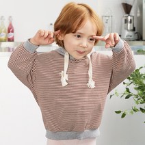 MOT키즈 아동 베이직 기본 스트라이프 남아 여아 유아 후드티셔츠