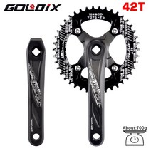 크랭크 암 비비 goldix riro 자전거 104bcd 산악 자전거 스퀘어 홀 합금, 블랙 크랭크 42t, 170mm