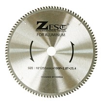 제스트 원형톱날 10인치X100날 목재용 초경톱날 목공용 팁쏘, 1개