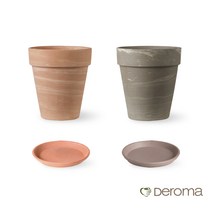 데팡스 데로마 이태리토분 바소알토듀오 화분+받침세트 인테리어화분 대형화분 거실화분, 화분22cm(그라파이트)+깔망+받침대