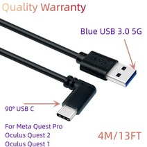 VR 메타버스 가상현실 체험 헤드셋 휴대폰호환 컨트롤러 카메라 USB C 케이블 프로 퀘스트 PCVR 초고속 5G, 04 3.2 C-A 13FT Ecoomic