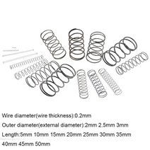 스프링 토션 인장 제작 코일 금형 문 파는곳 종류 팜 20pcs 0.22 2.5 35-50mm 스틸 소형 압축 해제 기계식 리턴 압력 od 2mm 2.5mm 3mm, 0.2mm, 40mm