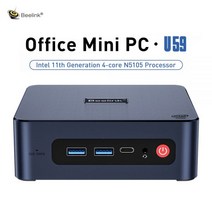 비링크 듀얼 채널 데스크탑 게임 컴퓨터 U59 프로 윈도우 11 미니 PC 인텔 셀러론 N5105 DDR4 8GB 256GB 1000M WiFi5 BT4.0, 해외공급사, EU, 16GB 512GB