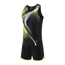 러닝복 마라톤복 남녀공용 트랙 및 필드 세트 얇은 러닝 조끼 반바지 빠른 건조 마라톤 운동복 스포츠웨어 트레이닝 슈트, Men 3XL, Black Thanks