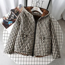 C.ONLIE SHOP여성 체크 후드 누빔 자켓 퀼팅 양털 숏 점퍼 HAT570 트위드자켓 청자켓 크롭자켓