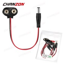 9 V 배터리 전원 DC 커넥터 잭 수 아두이노 스냅 클립 어댑터 와이어 홀더 케이블 볼트 D C 리드 소켓 플러그 배럴 5 개, 03 T Type Faux Leather