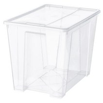 이케아 삼라 수납함 뚜껑포함 투명65L, 투명 65L