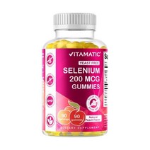 Vitamatic Free 셀레늄 구미타입200mcg as Essential Trace 미네랄 Superior Absorption 90 Pectin 구미타입