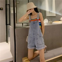 슈트 여자 투 청 여름 데님 멜빵 반바지 소금 시스템 연령 감소 서스펜더 점프