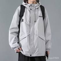 남성 트레이닝 점퍼 가을겨울 야상 후드 바람막이 루즈핏 방한 바람막이