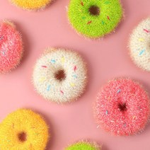 핸드메이드 뜨개 아크릴 도넛 수세미 4P 세트, 1, 도넛_아크릴 수세미 4P
