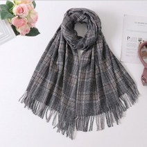 클래식 타탄 체크 숄 블랙 가을 겨울 롱머플러