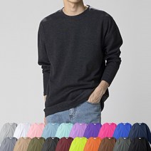 어깨 넓어보이는 남자 오버핏 긴팔티셔츠 빅사이즈 무지 라운드넥 데일리 긴팔티 ~5XL