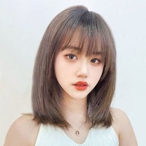 가발 짧은 머리 여성 가발 붉은 단발 가발 패션가발, 단일사이즈, 내츄럴 블랙 세븐피스 수트