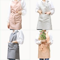 린넨 유치원 앞치마 카페 앞치마 공방 미술 미용실 레스토랑 바리스타 앞치마 주방, 그레이
