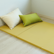 세탁이 편한 3단 접이식 생활방수 매트커버+매트솜, 베이지04