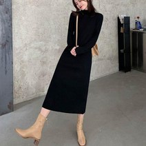 [랜덤플레이] 반 폴라 니트 롱 원피스