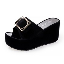 마켓에이 패션 통굽 스퀘어 버클 슬리퍼