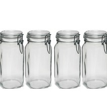 보르미올리 피도 유리 밀폐용기 화이트, 4개입, 1500ml